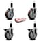 Service Caster 5'' Maroon Poly Wheel Swivel 1-1/4'' Expanding Stem Caster Set 2 Brakes, 4PK SCC-EX20S514-PPUB-MRN-2-PLB-2-114 - alternate 4